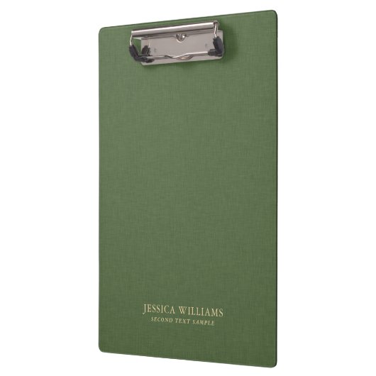 Forest Green Linen Texture Image Gold frame クリップボード (左)