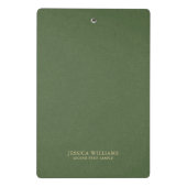 Forest Green Linen Texture Image Gold frame ミニクリップボード (裏面)