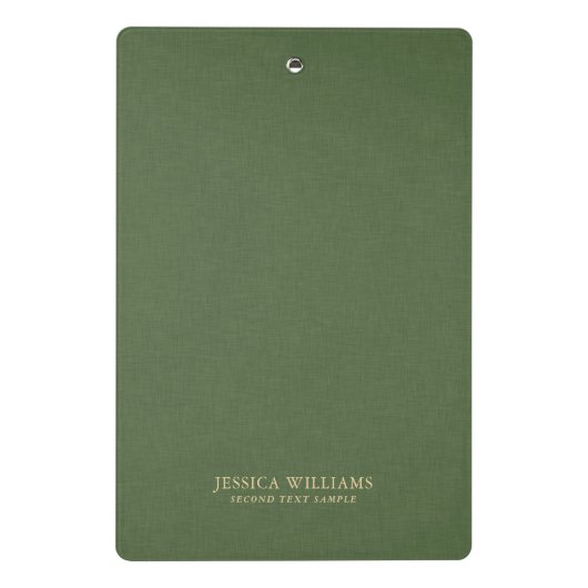 Forest Green Linen Texture Image Gold frame ミニクリップボード (裏面)