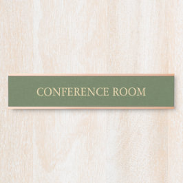 Forest Green Linen Texture  Imitation サインプレート