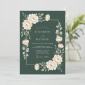 Forest Green Lush Botanical Wedding 招待状 (スタンド正面)