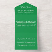 Forest Green Modern All In One Wedding Invite オールインワン招待状 (内側)