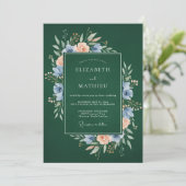 Forest Green Moody Botanical Wedding 招待状 (スタンド正面)