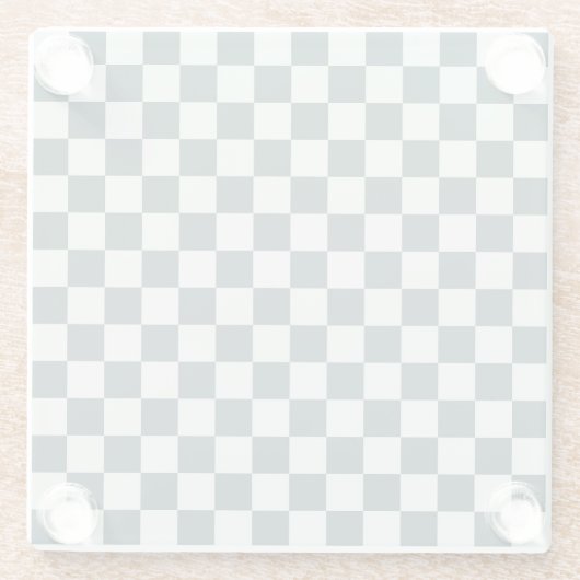 Forest green moss checkerboard pattern ガラスコースター (裏面)