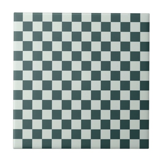 Forest green moss checkerboard pattern タイル (正面)