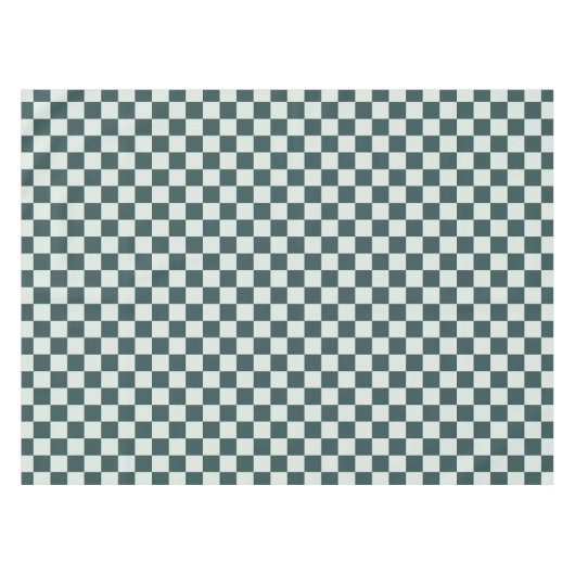 Forest green moss checkerboard pattern テーブルクロス (正面(横))