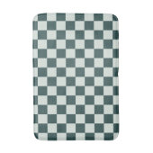 Forest green moss checkerboard pattern バスマット (正面縦)