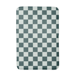 Forest green moss checkerboard pattern バスマット