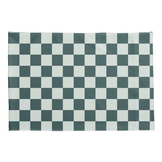 Forest green moss checkerboard pattern 枕カバー (裏面-右)