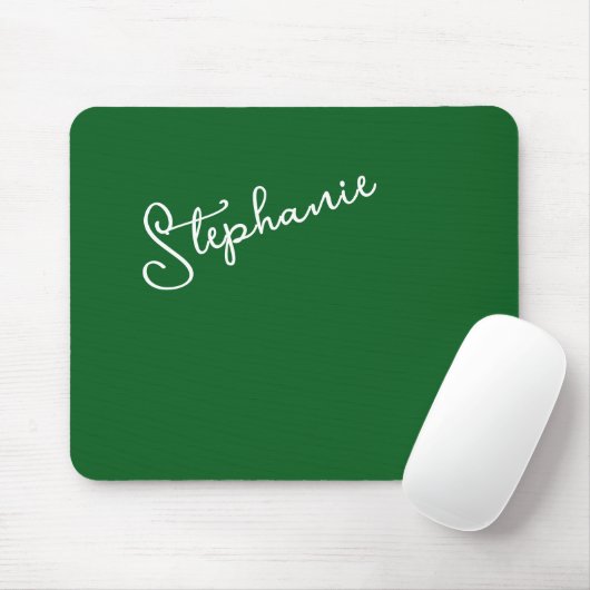 Forest Green Personalized Name Script Minimalist  マウスパッド (マウス)