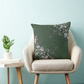 Forest Green Pillow with Elegant Silver Accents クッション (椅子)