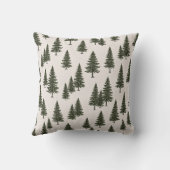 Forest Green Pine Tree Woodland Pattern クッション (裏面)