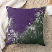 Forest Green, Purple And Elegant Silver Accents クッション (ブランケット)