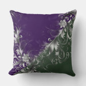 Forest Green, Purple And Elegant Silver Accents クッション (正面)