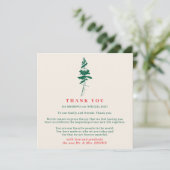 Forest Green & Red | Christmas Wedding Thank You 招待状 (スタンド正面)