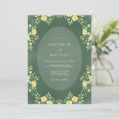 Forest Green Refined Botanical Wedding 招待状 (スタンド正面)