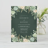 Forest Green Rich Succulent Wedding 招待状 (スタンド正面)