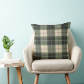 Forest Green Tartan Snowflake Throw Pillow | Cozy クッション (椅子)