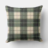 Forest Green Tartan Snowflake Throw Pillow | Cozy クッション (裏面)