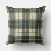Forest Green Tartan Snowflake Throw Pillow | Cozy クッション (正面)