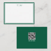 Forest Green three Border Monogram Note Card ノートカード (正面/裏面)