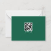 Forest Green three Border Monogram Note Card ノートカード (裏面)