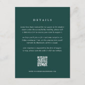 Forest Green Wedding Details Card with QR Code エンクロージャーカード (正面)