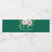 Forest Green White Floral  ペットボトルラベル (シングルラベル)