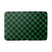 Forest Green with Black Square Pattern バスマット (正面)