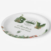 Forest Green Woodland Mushroom Baby Boy Shower ペーパープレート (アングル)