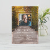 Forest greenery celebration of life Funeral Photo 招待状 (スタンド正面)