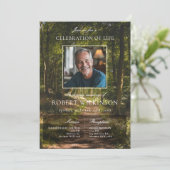 Forest greenery celebration of life Funeral Photo 招待状 (スタンド正面)