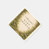 Forest Greenery Storybook Baby Shower スタンダードカクテルナプキン (角)