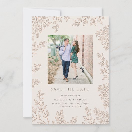 Forest Grove結婚の写真Save the Date 招待状 (正面)