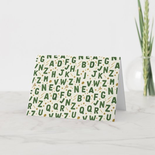 Forest Grove Dark Green Artisan Alphabet カード (正面)