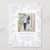 Forest Grove Dusty Blue Photo Save the Date 招待状 (正面)