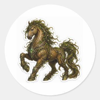 Forest Guardian Horse Sticker ラウンドシール