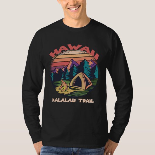 Forest Hawaii Kalalau Trail Camping Nature Hiking Tシャツ (正面)