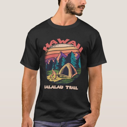 Forest Hawaii Kalalau Trail Camping Nature Hiking Tシャツ (正面)
