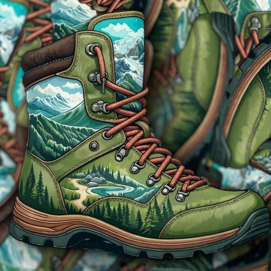 Forest Hiking Boot Vinyl Sticker | Die-Cut Sticker シール