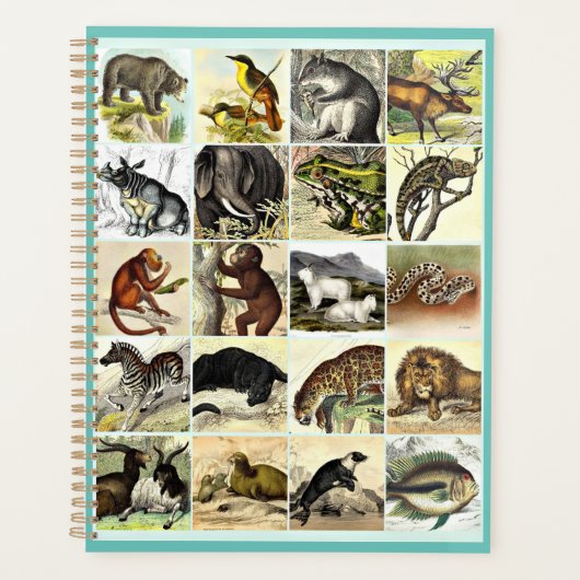 Forest, Jungle And Ocean Animal Collage sheet Art プランナー手帳 (正面)