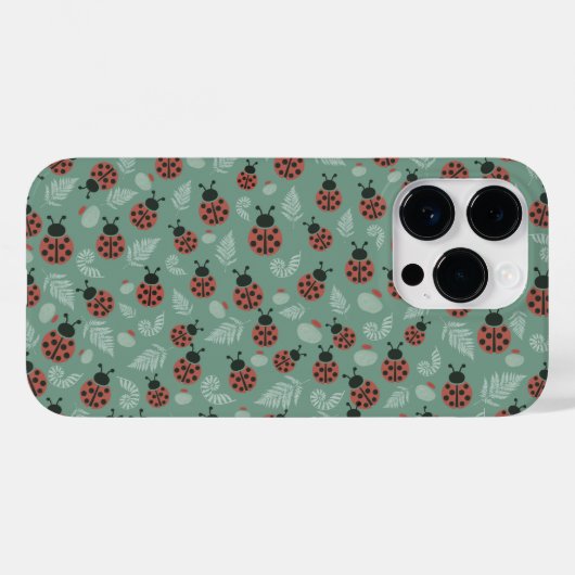 Forest Ladybugs緑の背景 Case-Mate iPhoneケース (裏面 (横))