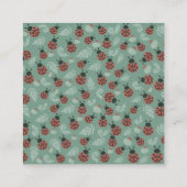 Forest Ladybugs Green Baby Shower Book Request エンクロージャーカード (裏面)