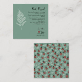 Forest Ladybugs Green Baby Shower Book Request エンクロージャーカード