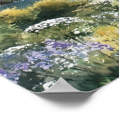 Forest Lake Floral Engagement Party Welcome Sign ポスター (角)