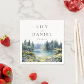 Forest Lakeside Wildflower Floral Wedding スタンダードカクテルナプキン (インサイチュ)
