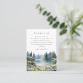 Forest Lakeside Wildflower Wedding Thank You プレイスカード (スタンド正面)