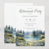 Forest Lakeside Wildflowers Retirement Party 招待状 (正面/裏面)