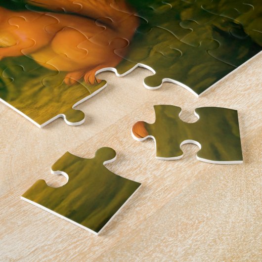 Forest mage speaking to animals in oil ジグソーパズル (側面)