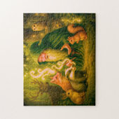 Forest mage speaking to animals in oil ジグソーパズル (縦)